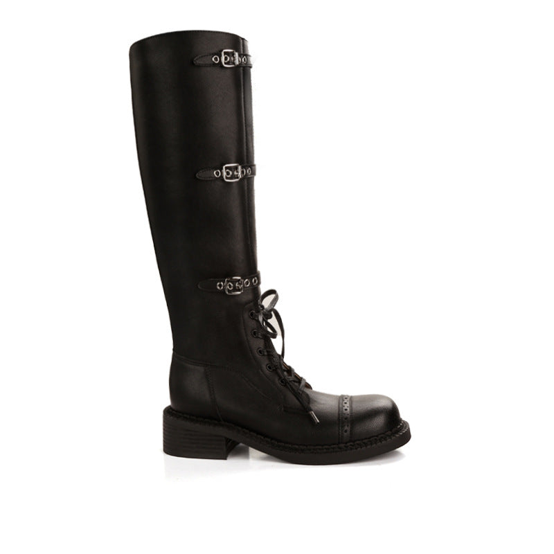 Dame Knælange Combat Boots Stilla