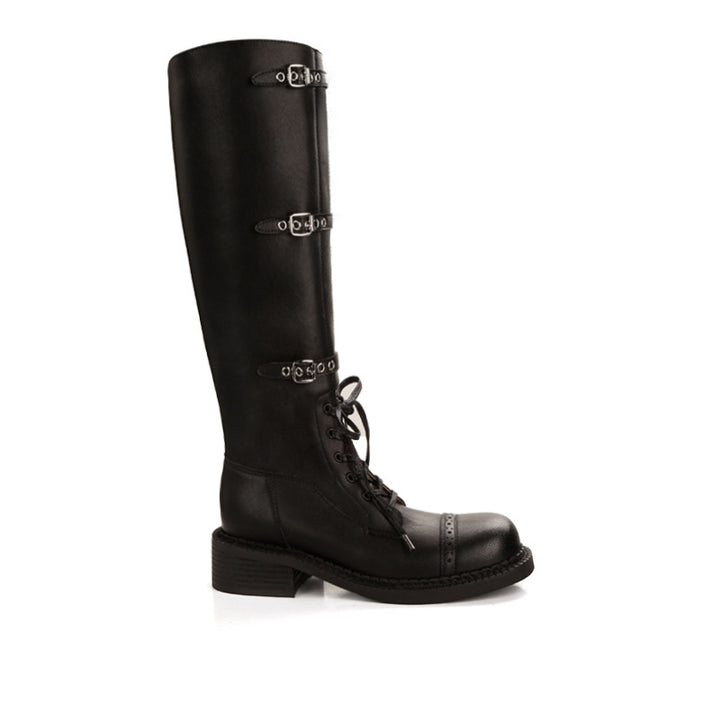 Dame Knælange Combat Boots Stilla