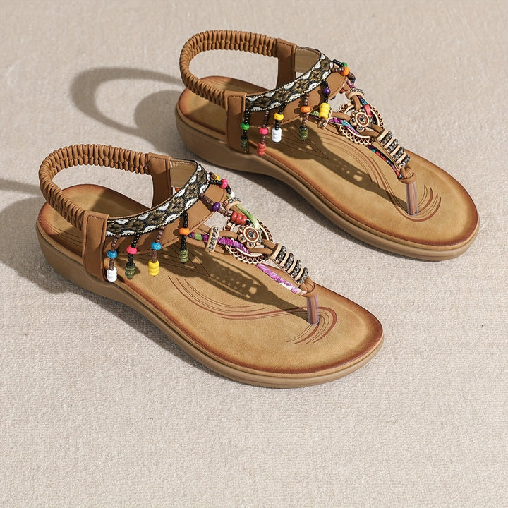 Dame mode flip flops med farverige dekorationer Stilla
