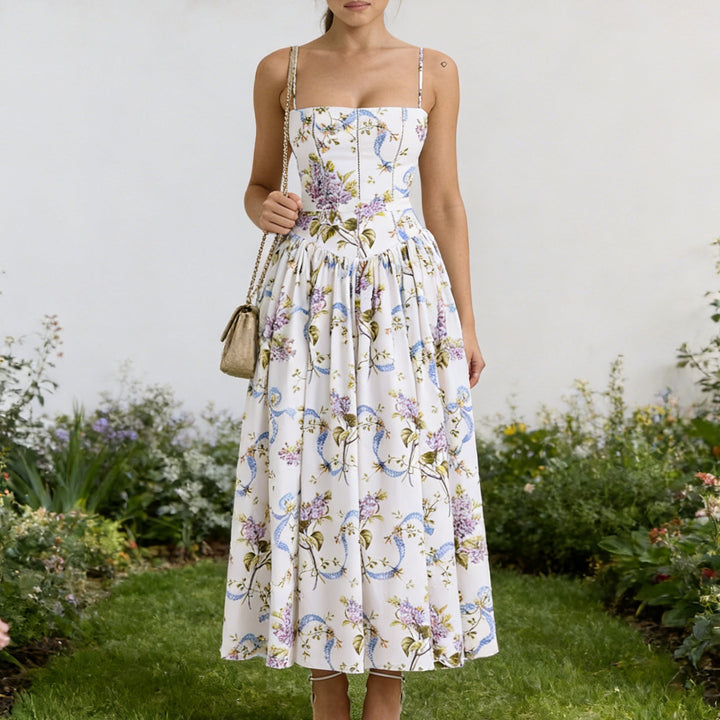 Dame Elegant maxikjole med blomstermønster og off-shoulder design Skovae