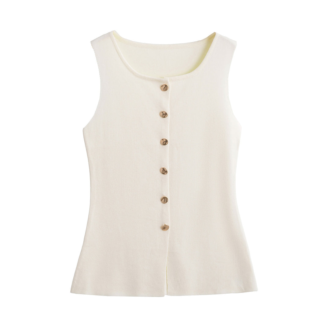 Femme Button-Up ærmeløst Top Stilla