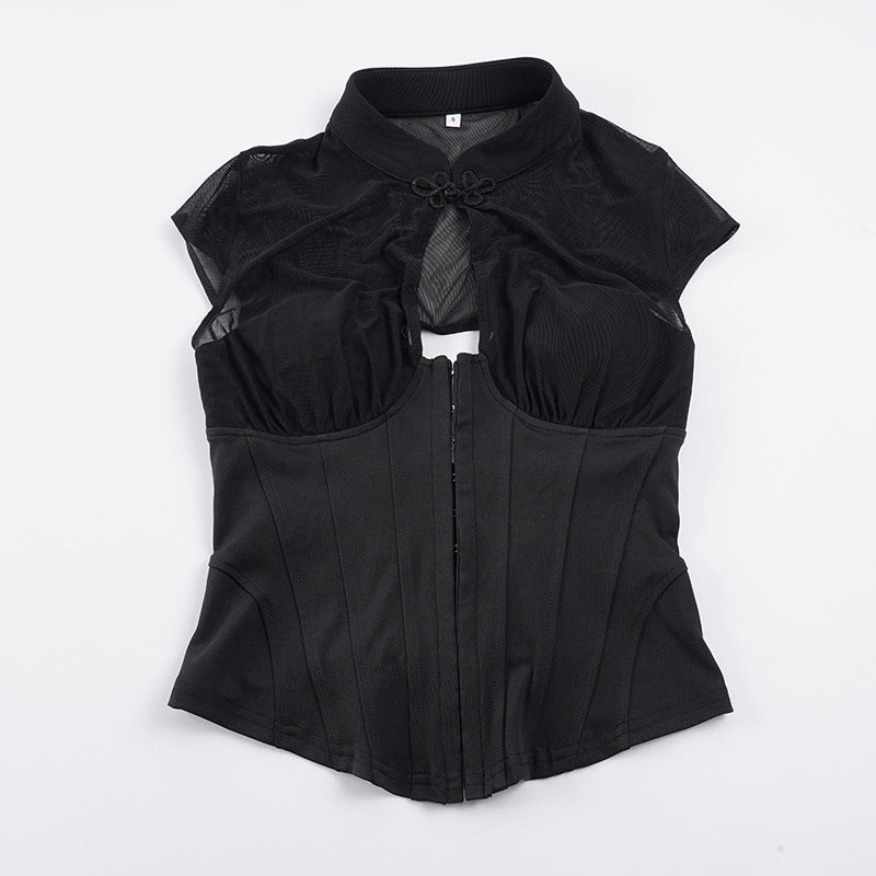 Dame talje korsettet med transparente indsatser og elegante detaljer Skovae