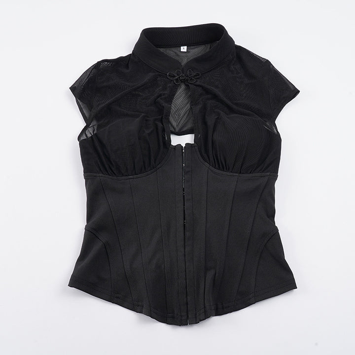 Dame talje korsettet med transparente indsatser og elegante detaljer Skovae