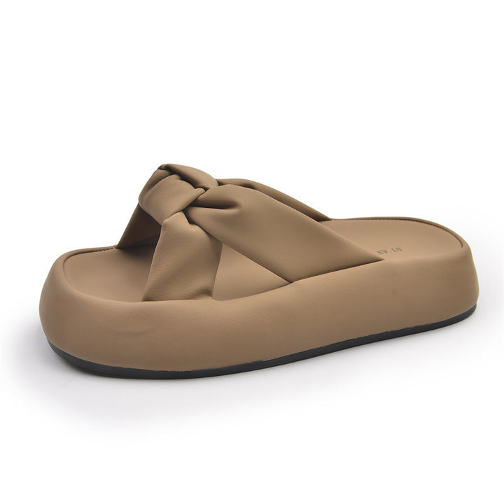 Femme Knoten-detalje Slide Sandaler Stilla