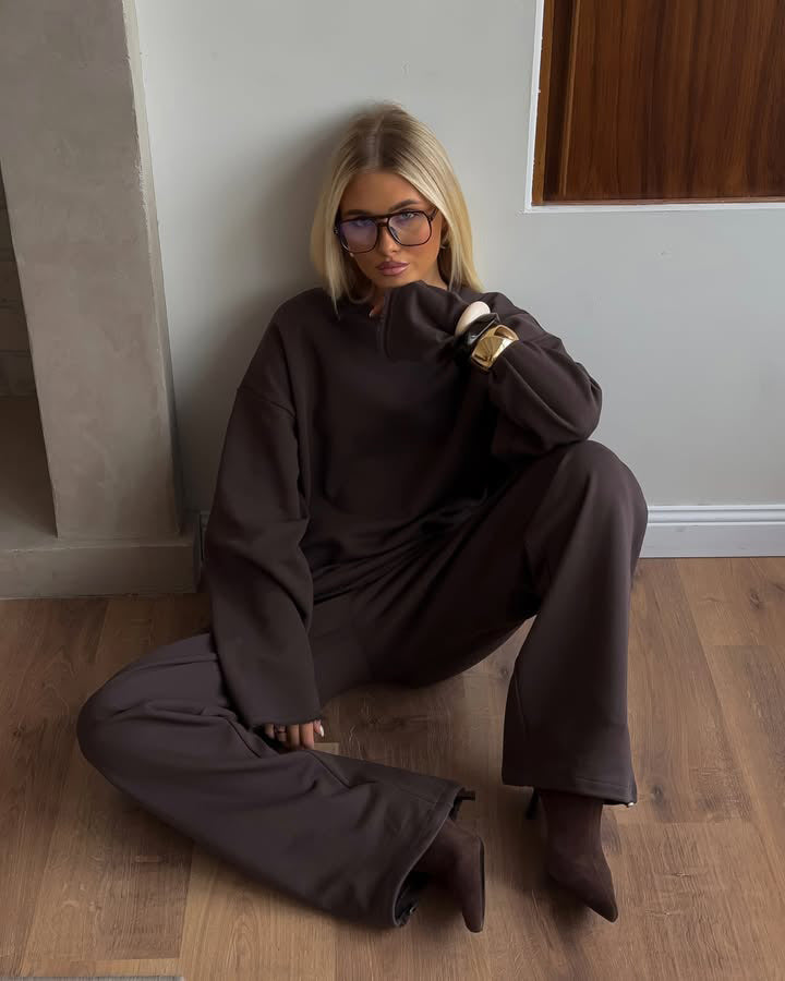 Kvindernes komfortable sweatshirt og løse jogger sæt Skovae