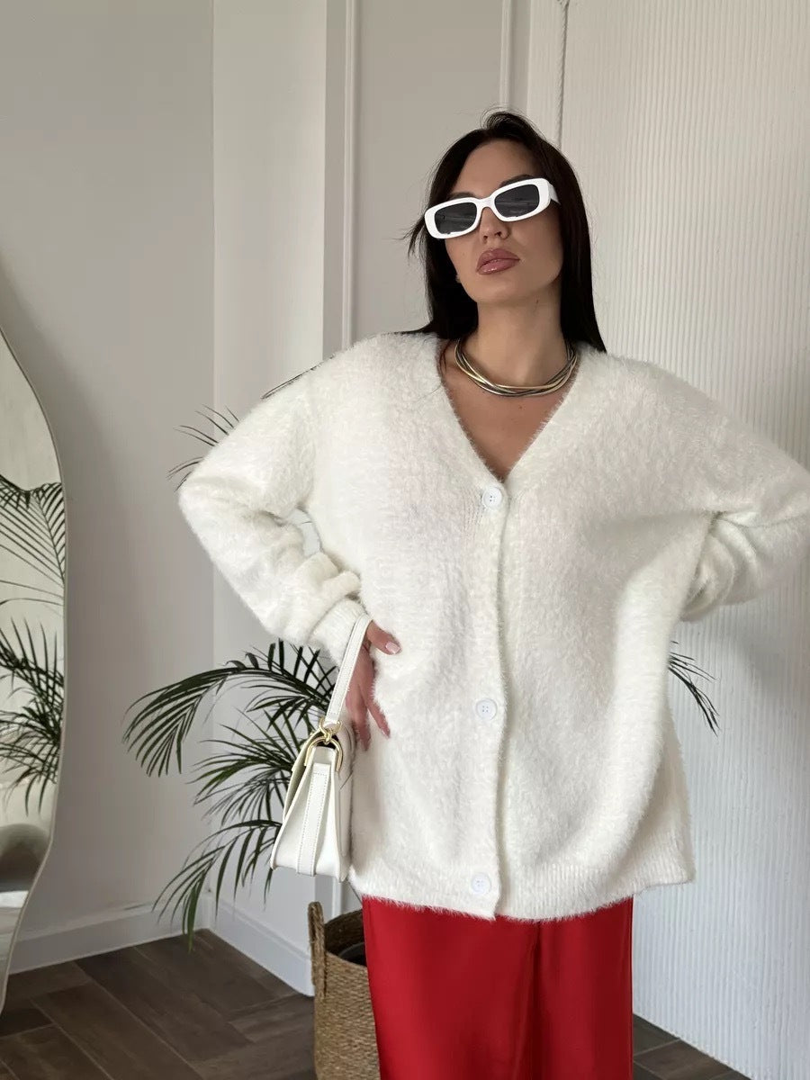 Femme Luksuriøs Blød Strik Lagdelt Cardigan Stilla