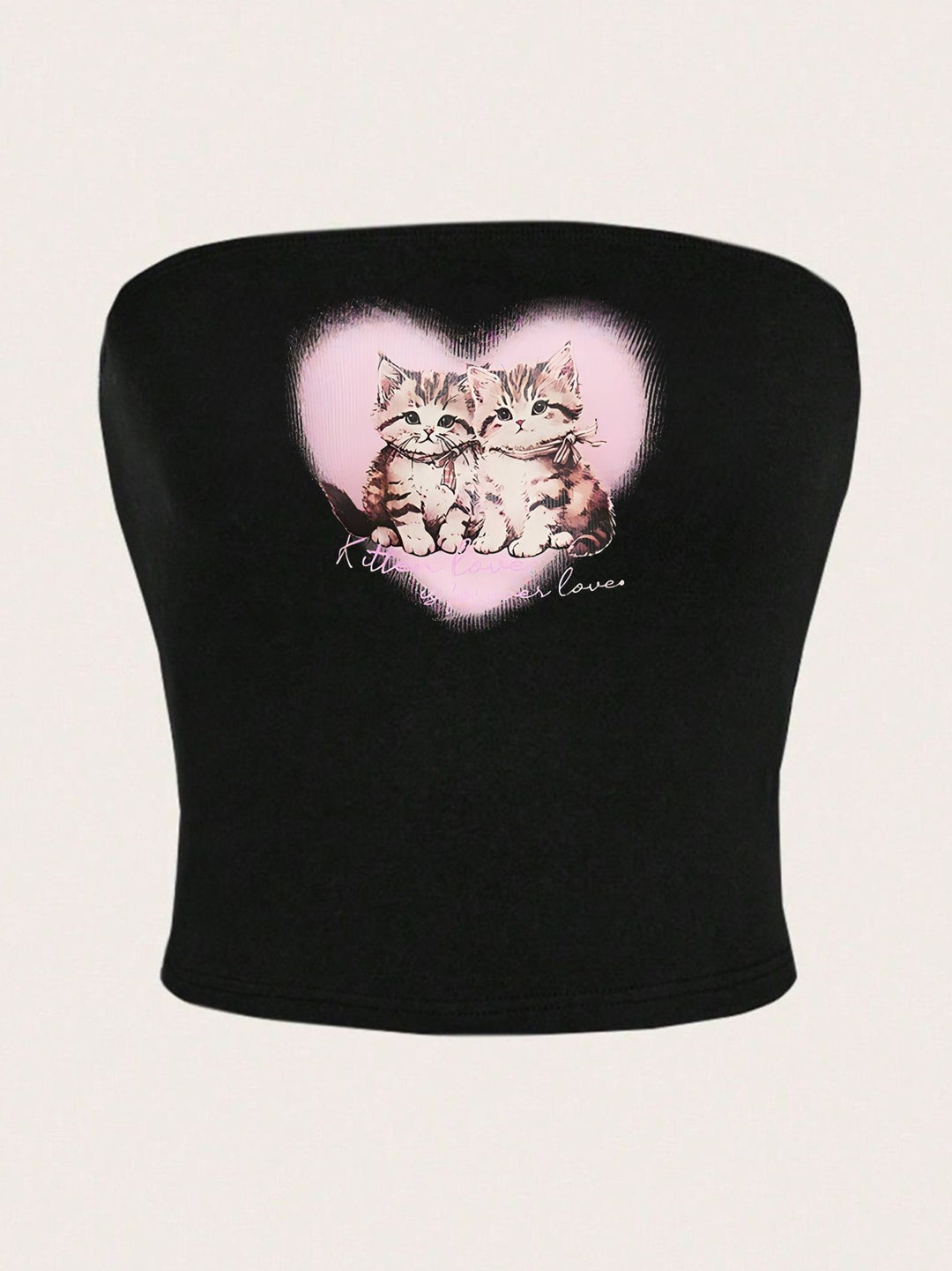 Dame Bandeau-top med elegant blondermotiv Skovae