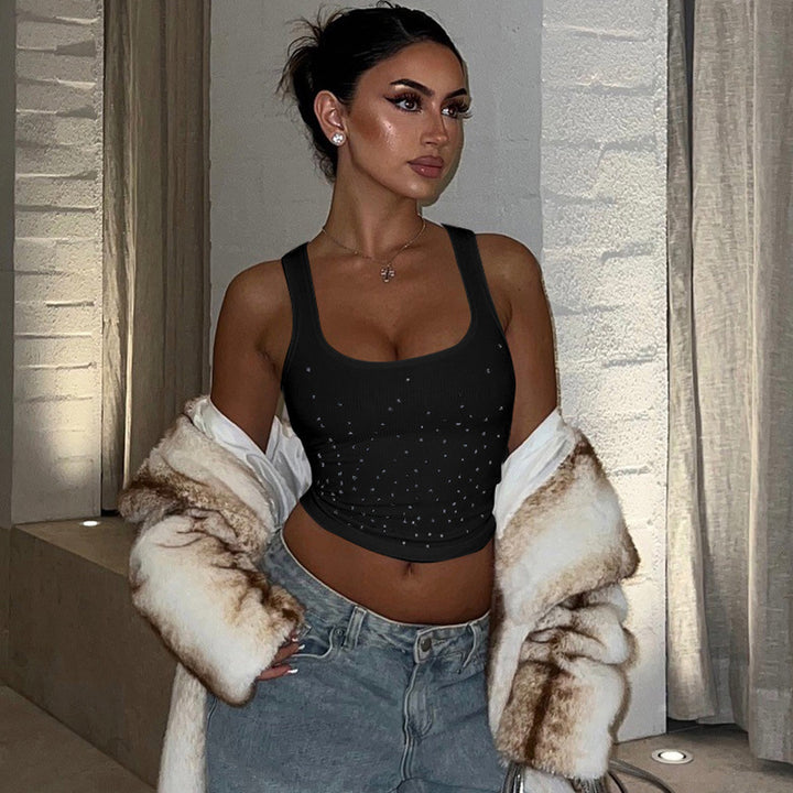 Dame Trendy Glitrende Bustier-Top Skovae