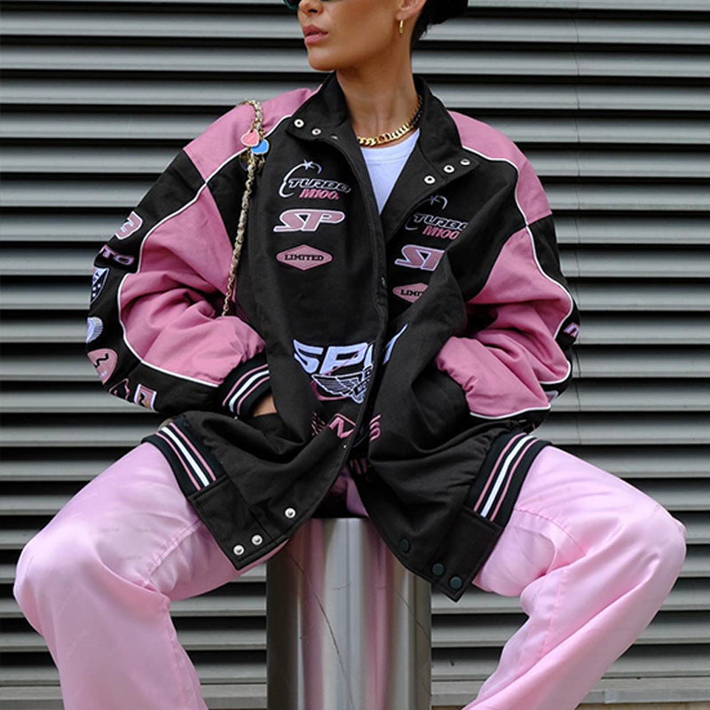 Femme vintage-inspireret statement-bomberjakke Stilla