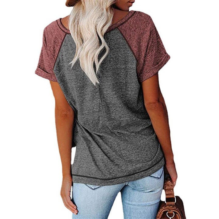 Dame afslappet T-shirt med knapstolpe Stilla