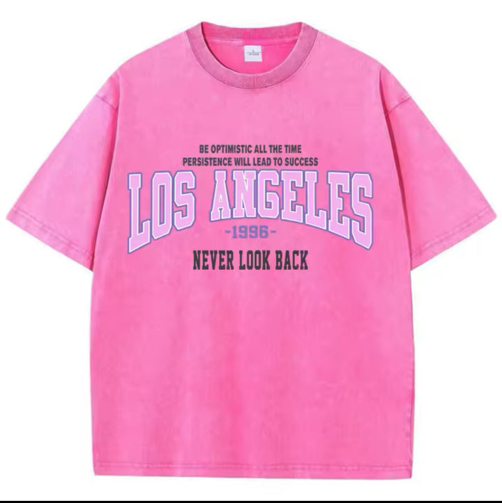 Dame komfortabelt statement T-shirt med retro Los Angeles print Stilla