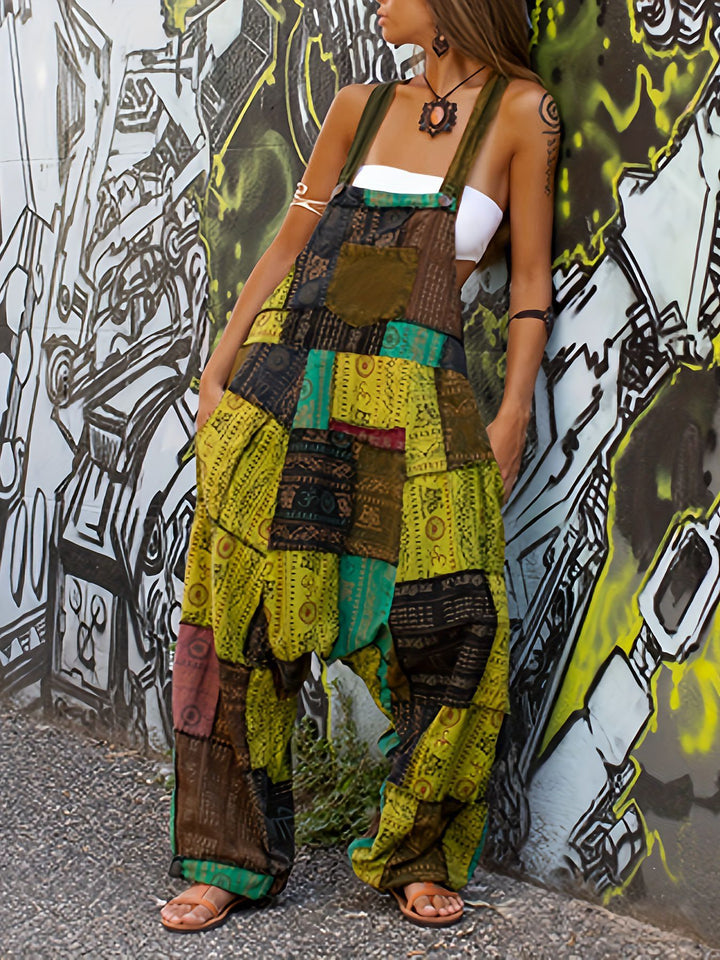 Damer Patchwork Latzbukser i afslappet stil Stilla