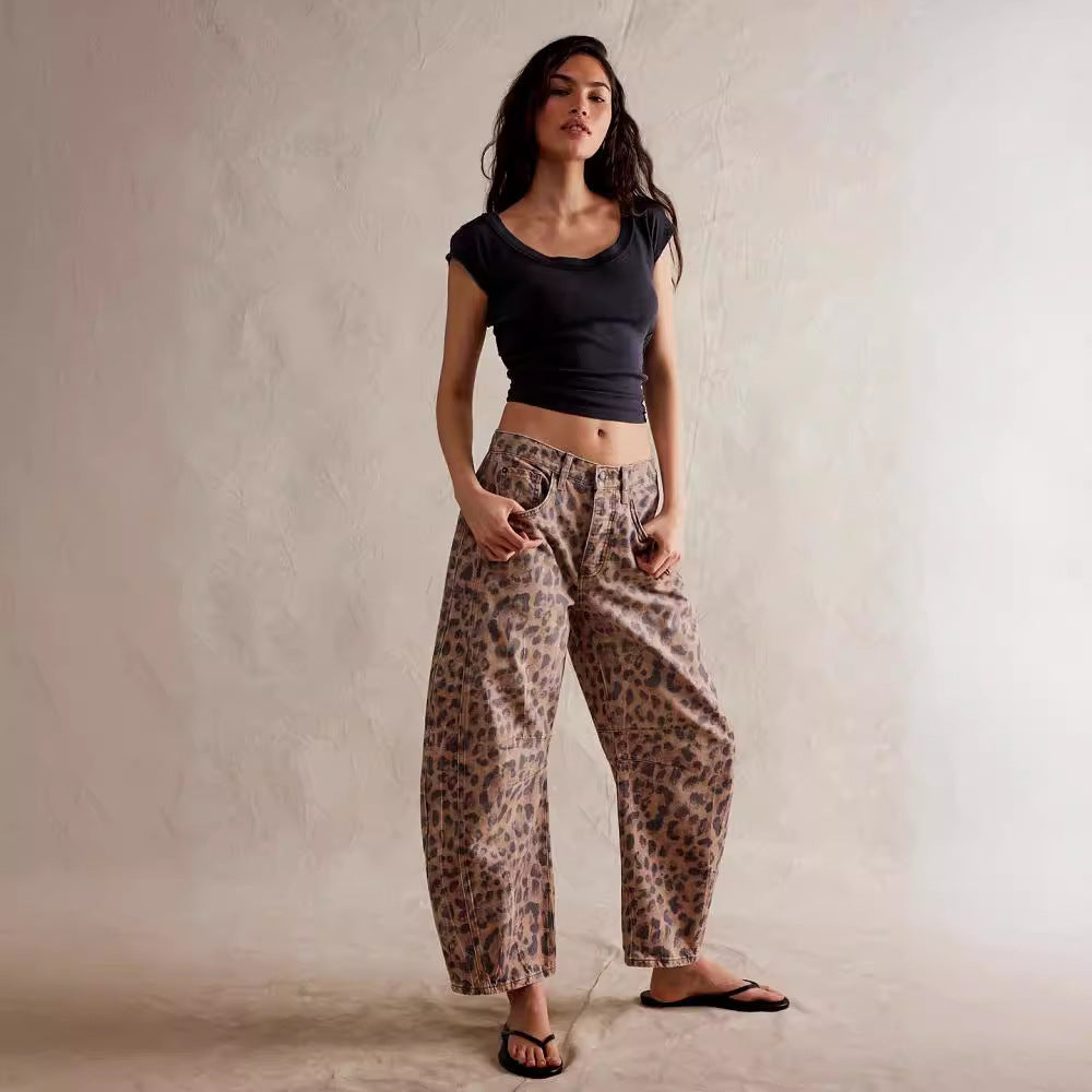 Femme Loose Fit Dyreprint Bukser Stilla