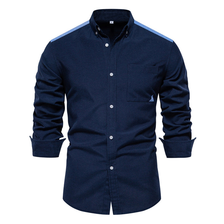 Herre Button-Down Skjorte med moderne skulderdesign og praktisk brystlomme Stilla