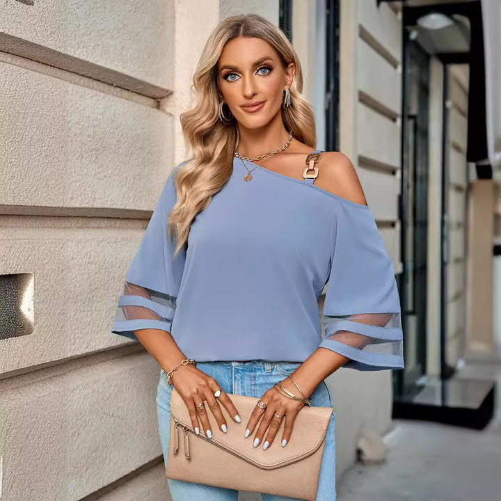 Dame top med transparente ærmer Stilla