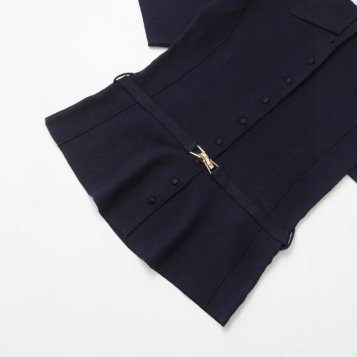 Femme Skræddersyet Kortærmet Blazer med elegant Bindebælte Stilla