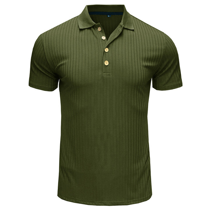 Herrer Polo-shirt med struktureret design og fashionable knapper Stilla