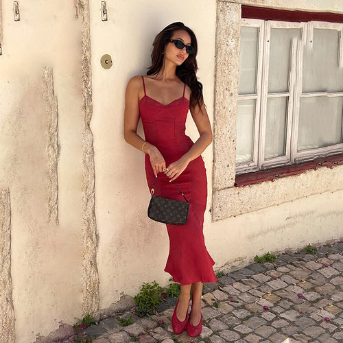 Damer Elegant Midi Kjole Stilla