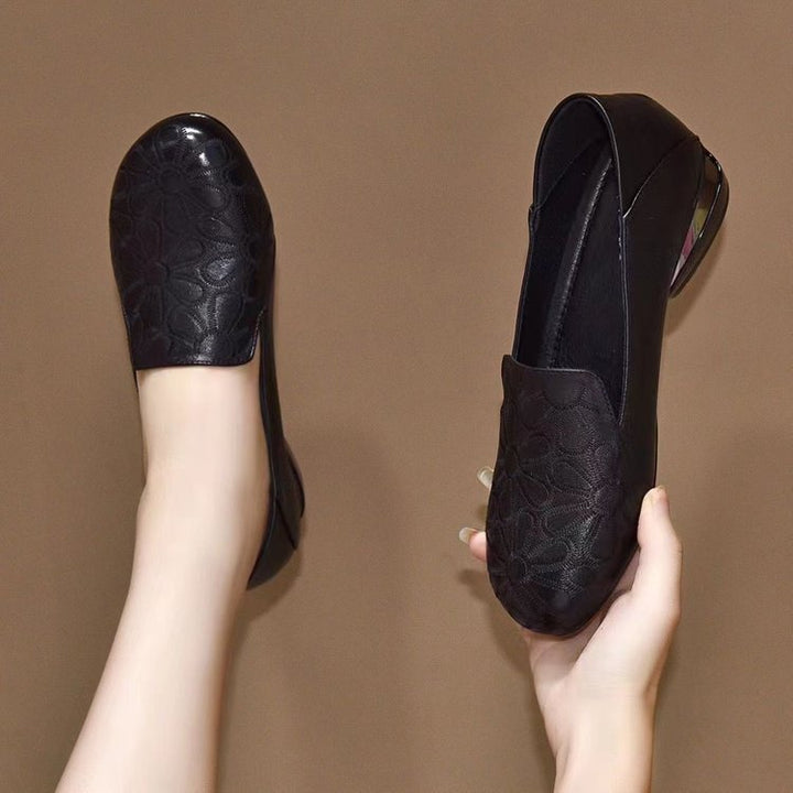 Dame Blomsterprægede Slip-On Højhælede Sko Stilla