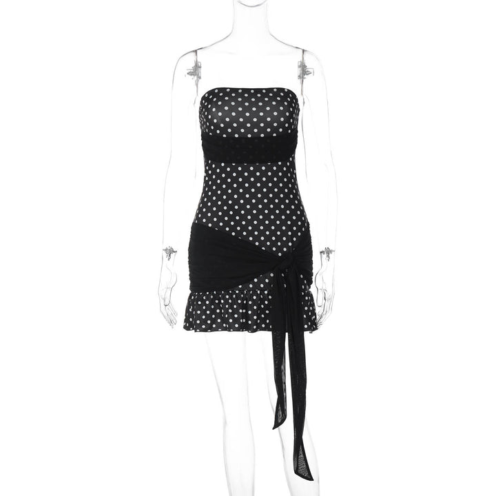 Dame Figurformet Polka-Dot Kjole med legende Vikkedesign Skovae