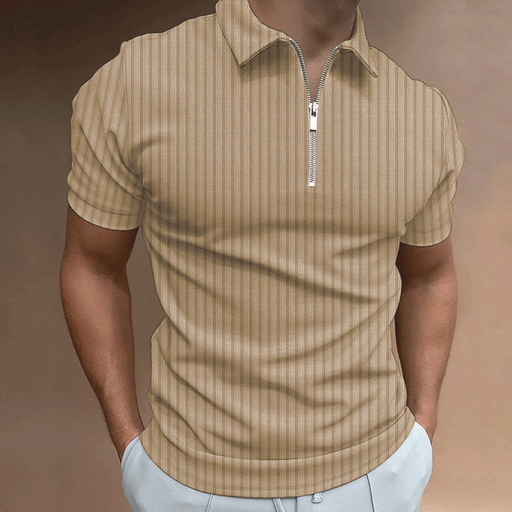 Herrer moderne kortærmet poloshirt med lynlås Stilla