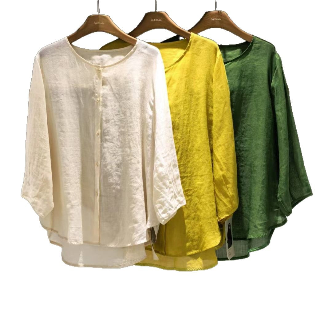 Femme Let Knaplukning Tunika-Bluse Stilla