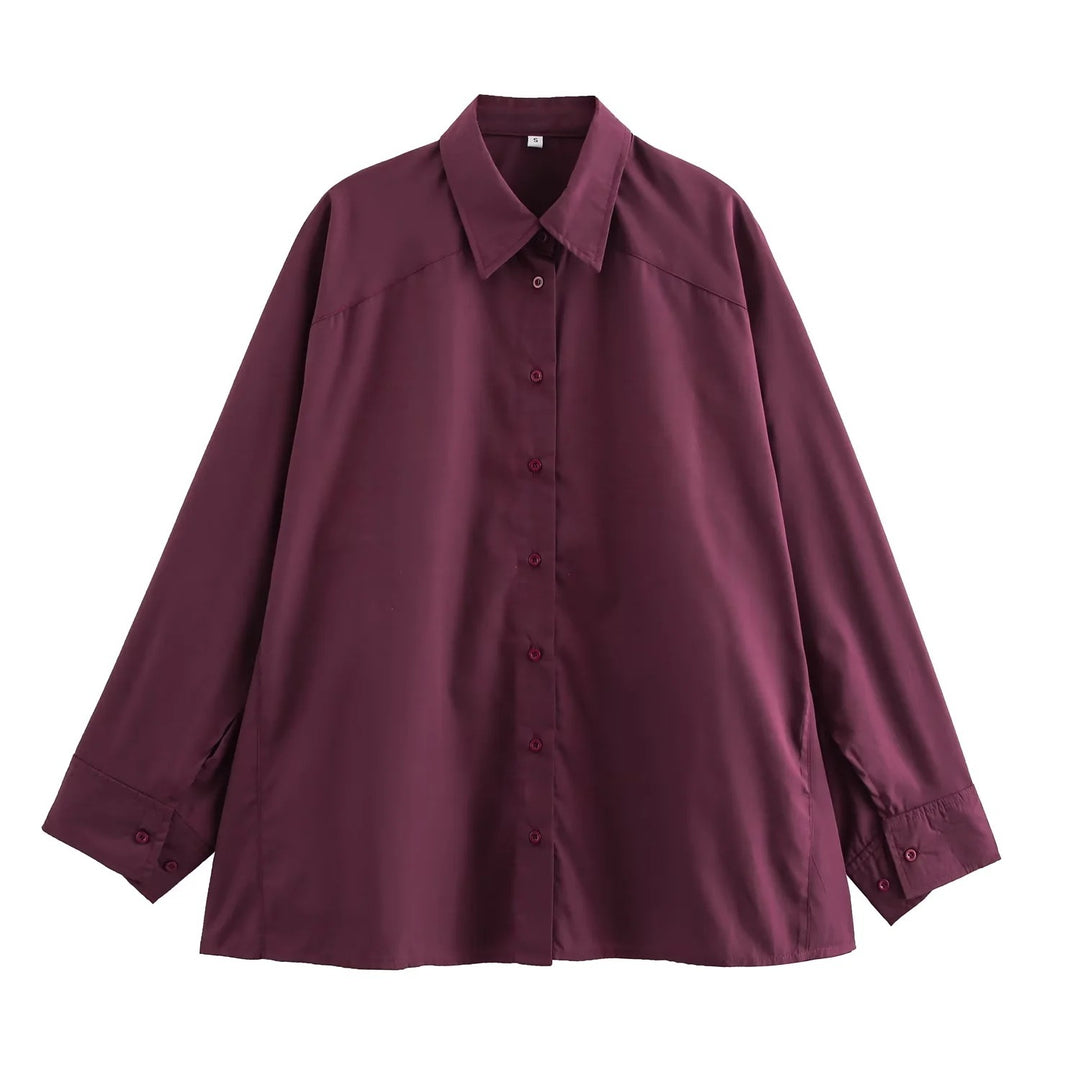 Femme Oversized Knap-Op Bluse Stilla