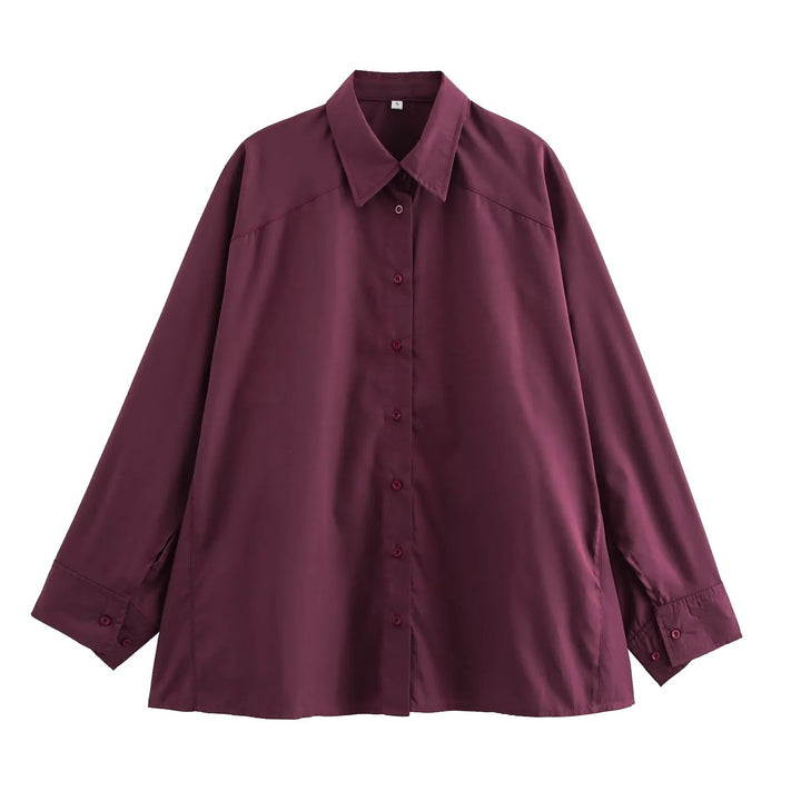 Femme Oversized Knap-Op Bluse Stilla