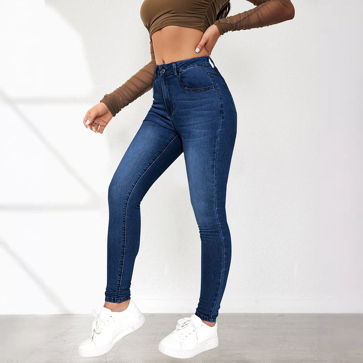 Dame Højskåret Denim-Bukser Stilla