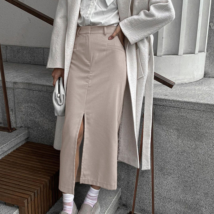 Dame Elegant Blyantskørt med raffineret split Stilla