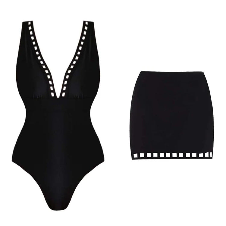Dame one-piece badedragt med moderne nederdel Skovae