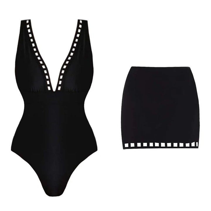 Dame one-piece badedragt med moderne nederdel Skovae