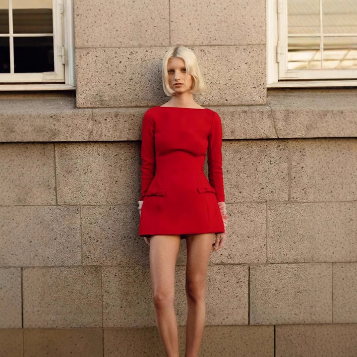 Dame Mini-kjole med smagfulde lommer og elegant silhuet Skovae