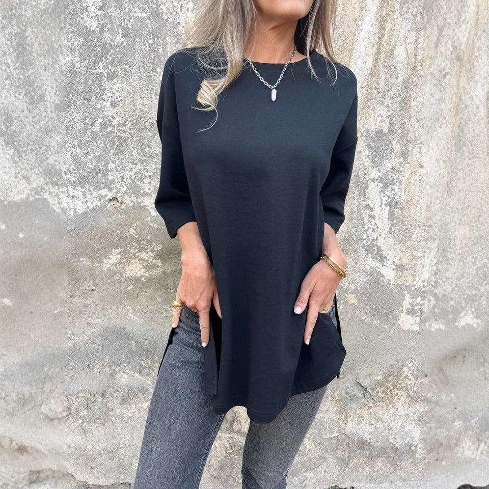 Dame Oversized T-shirt med dekorativ søm og løs pasform Stilla