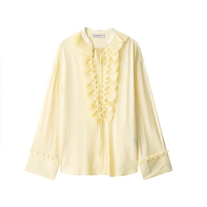 Femme Elegante Rynkeudskæring Bluse Stilla
