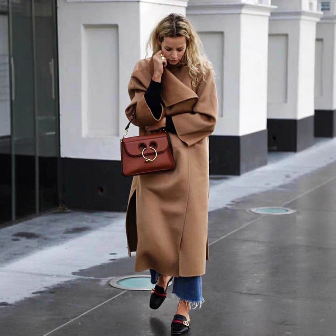 Kvindernes elegante oversized frakke med åben front Stilla