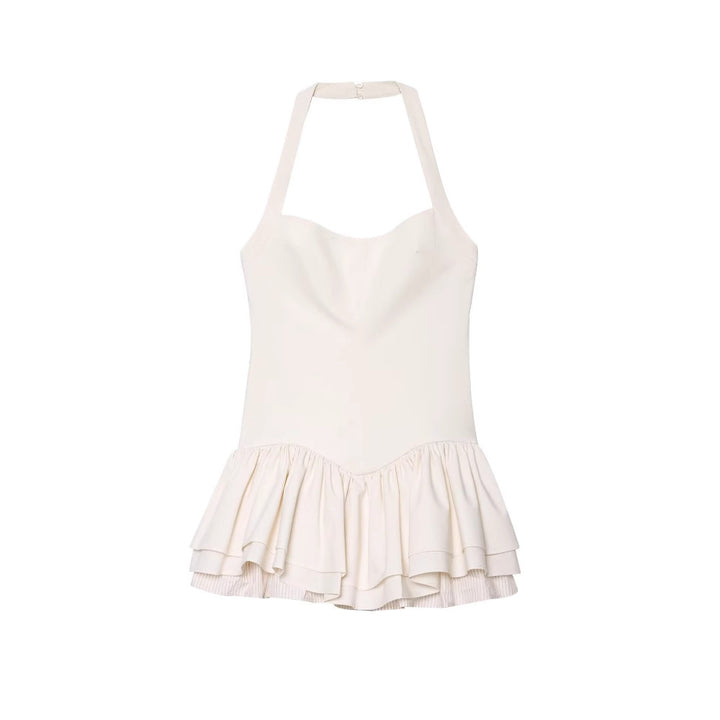 Dame Halterneck Ruffle Peplum Top Stilla