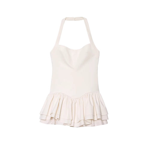 Dame Halterneck Ruffle Peplum Top Stilla