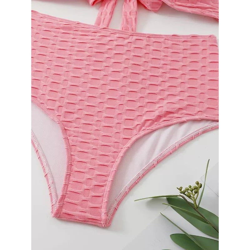 Dame højt skåret bikini med stilfuldt knudedetalje Skovae