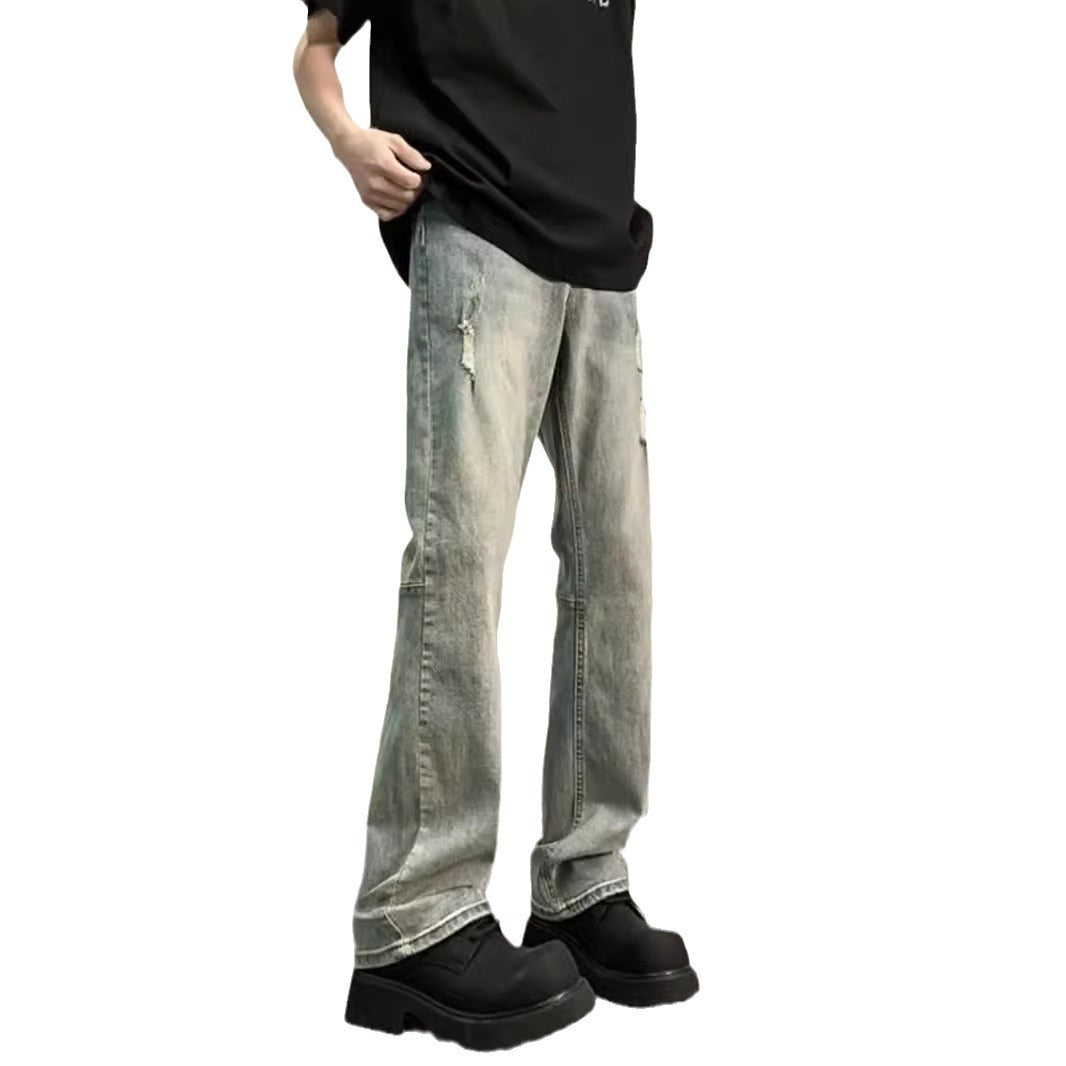 Herrer Mode Vintage-jeans med destroyed-detaljer og komfortabel pasform Stilla