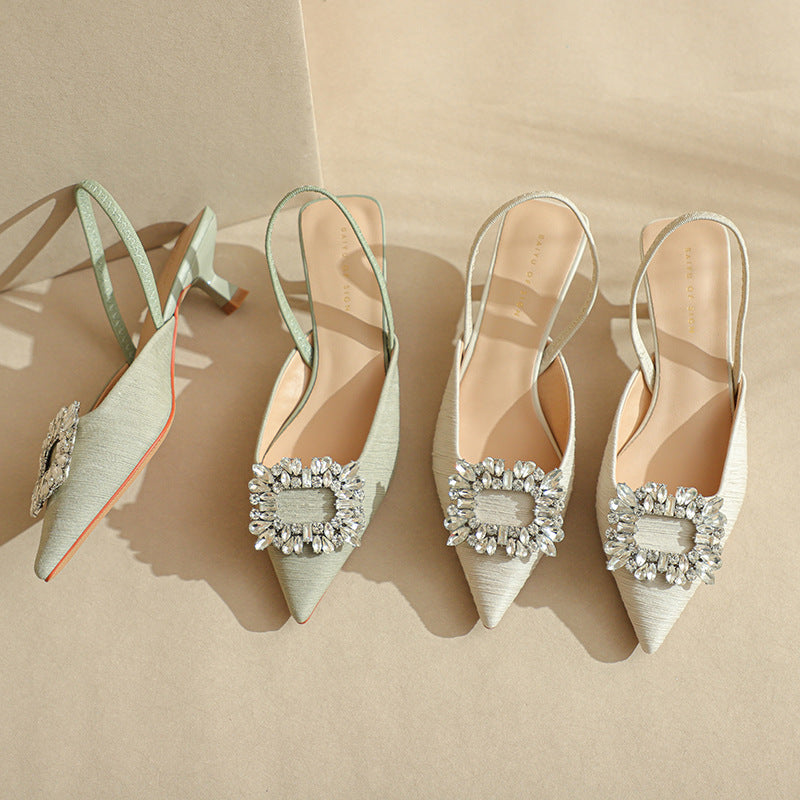 Femme Elegante Slingback-hæle med dekorativt blomsterdetalje Stilla