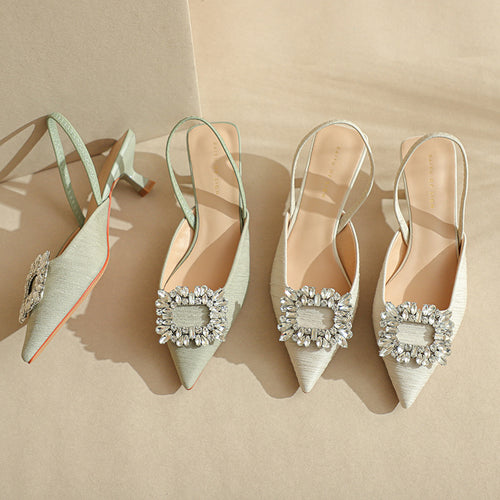 Femme Elegante Slingback-hæle med dekorativt blomsterdetalje Stilla