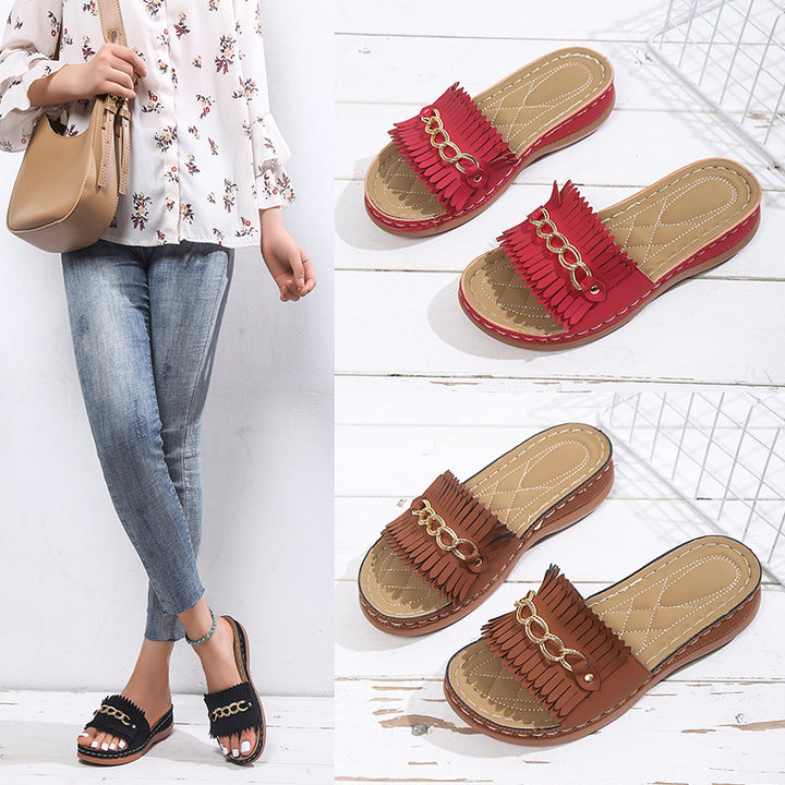 Dame Frynse Slides Stilla