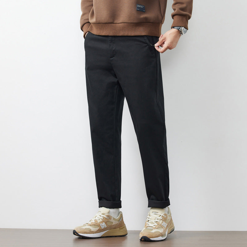 Herrer mode Chino-bukser med elastisk talje og sidelommer Stilla