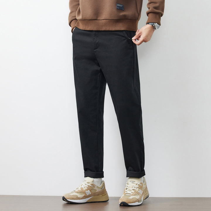 Herrer mode Chino-bukser med elastisk talje og sidelommer Stilla