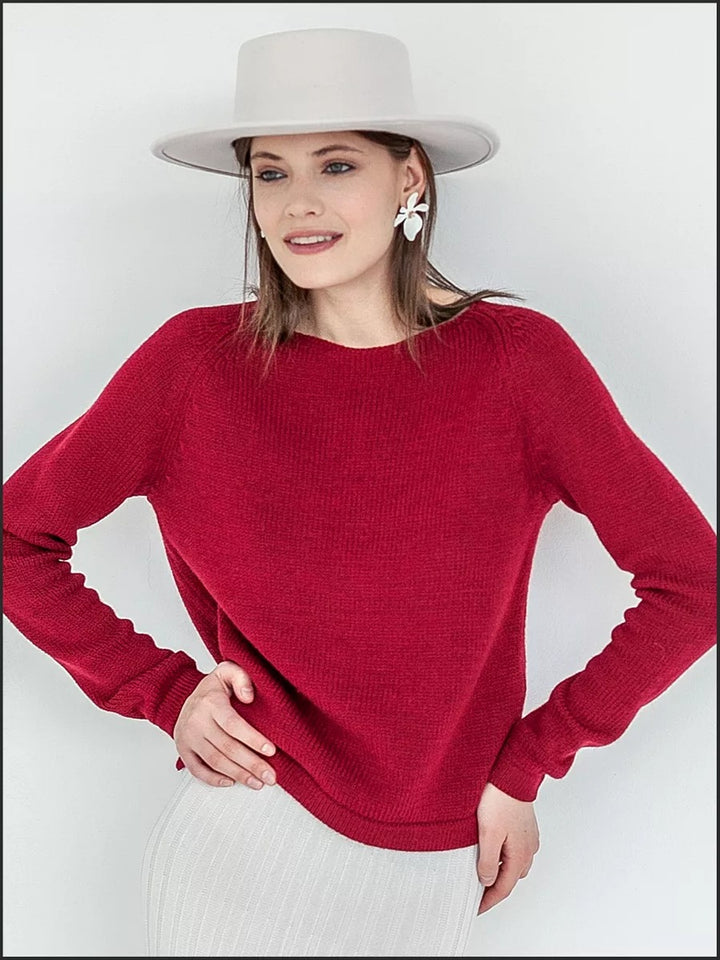 Dame fin strikpullover med struktureret ribdesign og høj krave Stilla