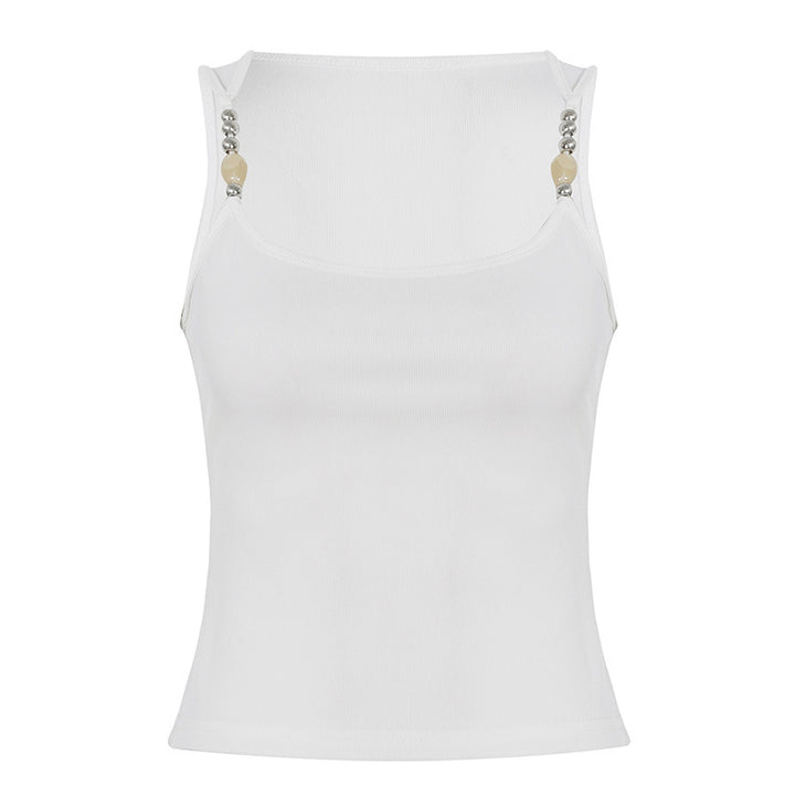 Dame top med asymmetrisk snit og trendy design Skovae