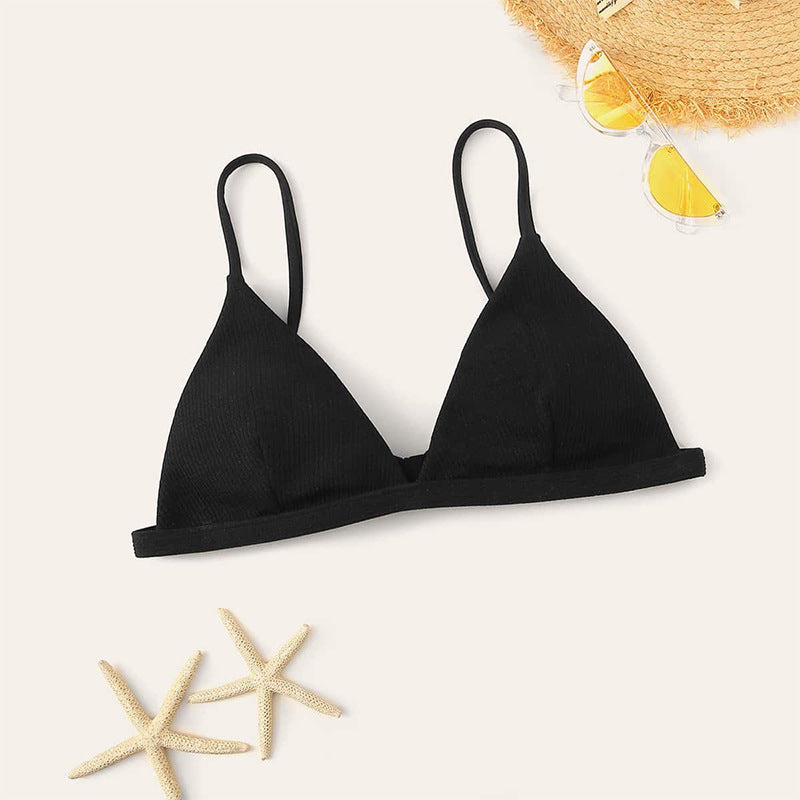 Dame Triangel-Bikini-top med justerbare stropper og elastisk underbånd Stilla