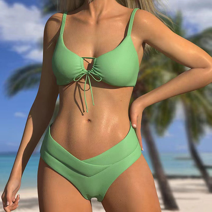 Dame bikini sæt med justerbar top og høj talje Stilla