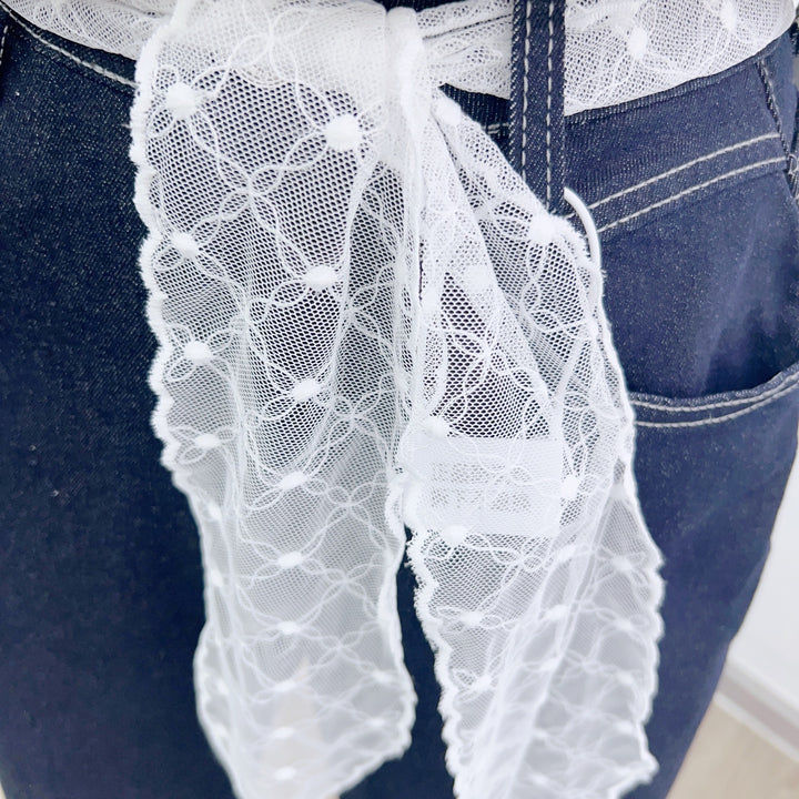 Dame brede jeans med elegant sløjfebinding og stilfuldt design Stilla